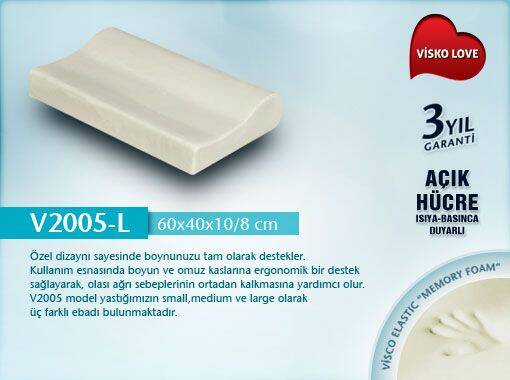 Visko Love V2005-L Boyun Destekli Visco Yastık - 4